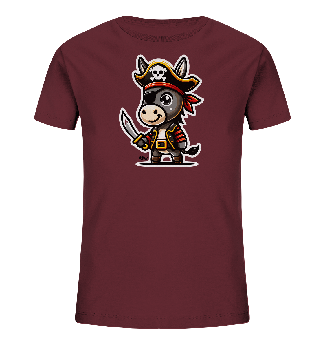 Kinder T-Shirt – Kleiner Pirat Esel mit Säbel