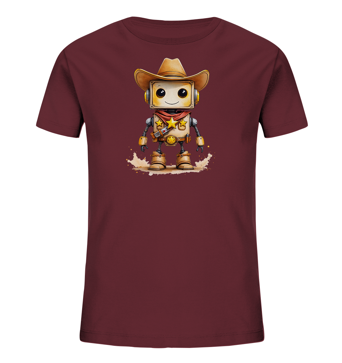 Kinder-T-Shirt | Roboter-Sheriff mit Sternen - Kinder Bio T-Shirt