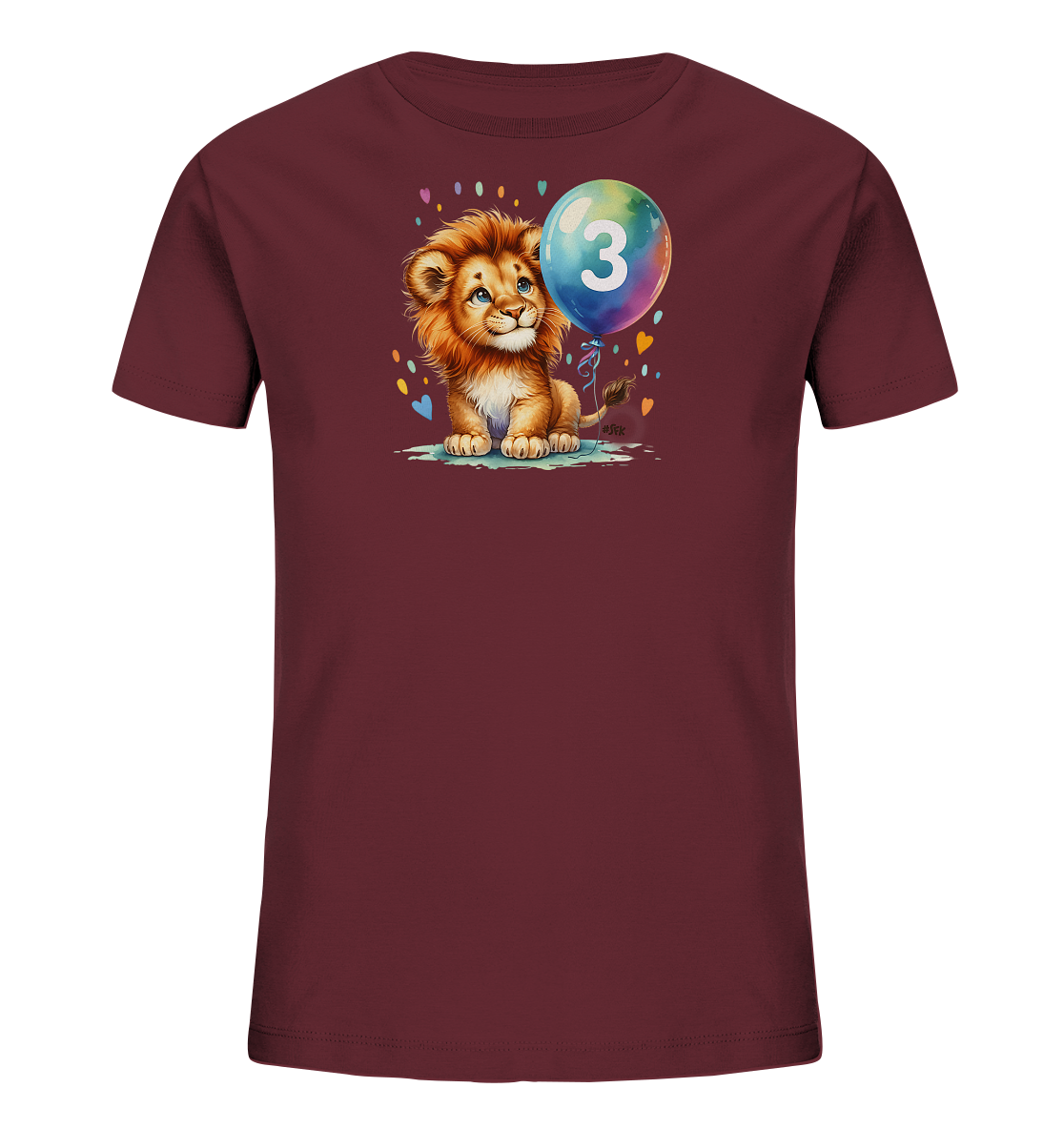 Kinder T-Shirt – Junger Löwe feiert dritten Geburtstag