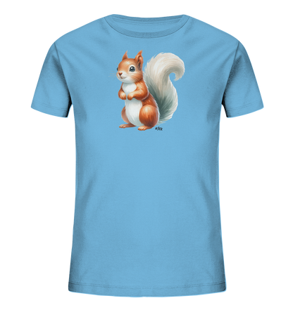 Aufrecht stehendes Eichhörnchen Motiv auf Kinder T-Shirt