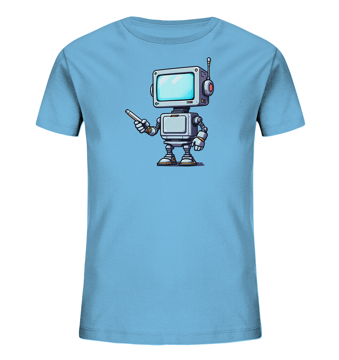 Kinder T-Shirt Roboter mit Bildschirmstift - Kinder Bio T-Shirt