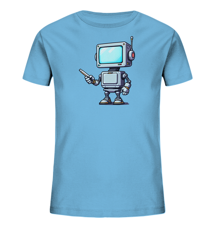 Kinder T-Shirt Roboter mit Bildschirmstift - Kinder Bio T-Shirt