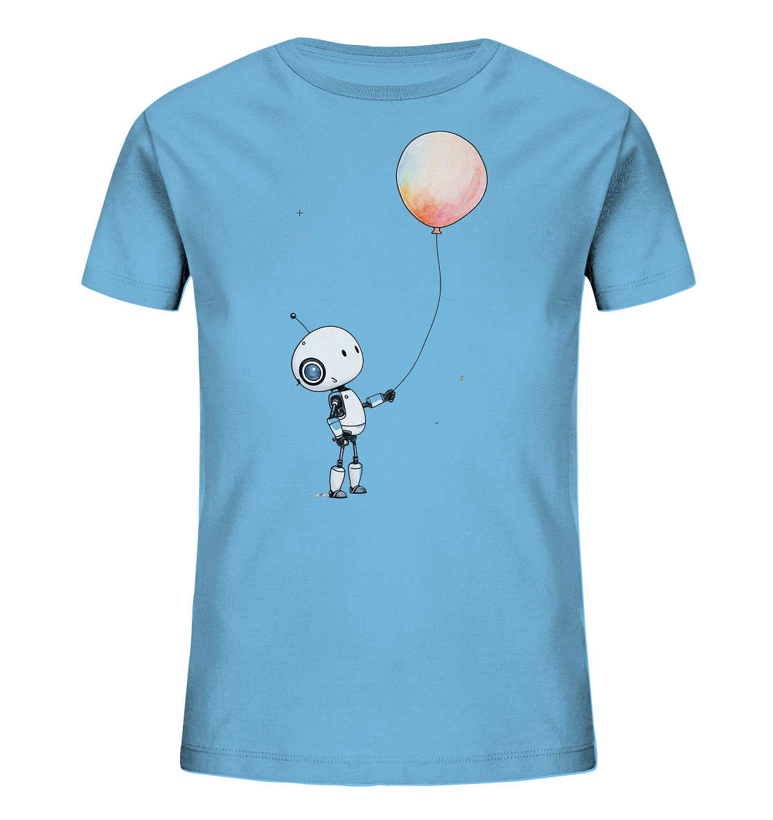 Kinder-T-Shirt | Roboter mit Wasserfarben-Ballon - Kinder Bio T-Shirt
