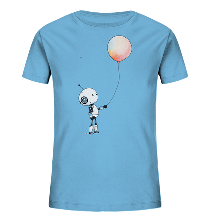 Kinder-T-Shirt | Roboter mit Wasserfarben-Ballon - Kinder Bio T-Shirt