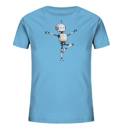 Kinder-T-Shirt mit Roboter in Yoga-Balance - Kinder Bio T-Shirt