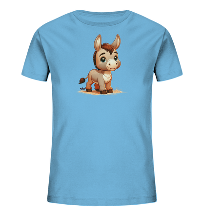 Kinder T-Shirt mit ein freundlicher Esel mit großen blauen Augen