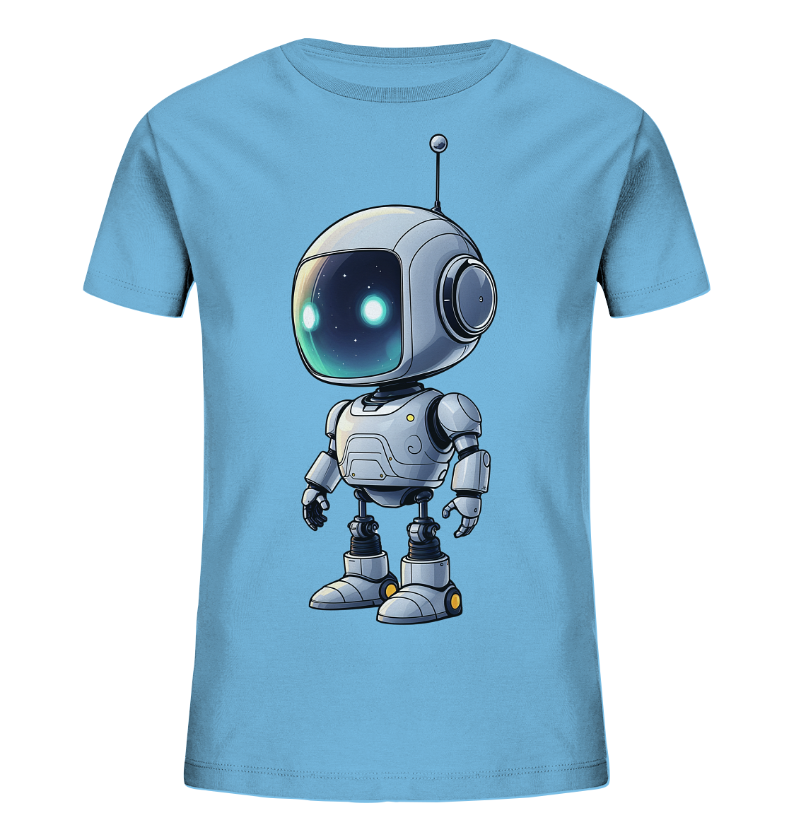 Kinder T-Shirt – Roboter Kopf voller Sterne