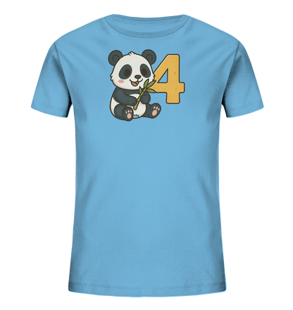 Bambus-Panda feiert die Vier Motiv auf Kinder T-Shirt