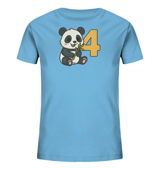 Bambus-Panda feiert die Vier Motiv auf Kinder T-Shirt