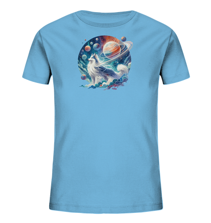 Kinder-T-Shirt mit Hund in einer Galaxie