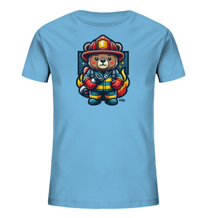 Kinder-T-Shirt mit Bär in Feuerwehrmontur