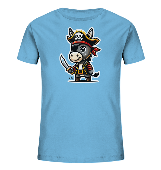 Kinder-T-Shirt mit Piraten-Esel, Säbel und Augenklappe
