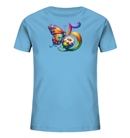 Kinder T-Shirt mit bunter Zahl 5 und Schmetterling
