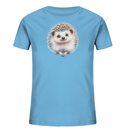 Kinder T-Shirt mit ein kleiner flauschiger Igel mit großen blauen Augen