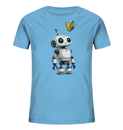 Kinder T-Shirt mit kleinem Roboter und Schmetterling
