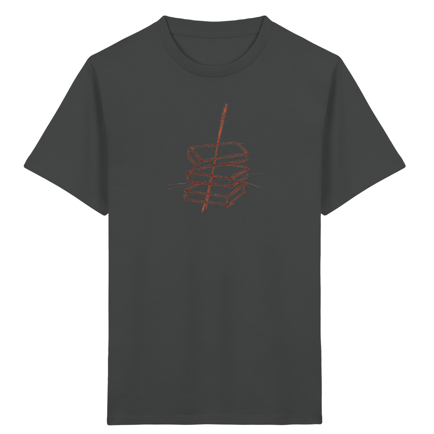 Schiefe Bücherburg mit Bleistift - Kinder Bio T-Shirt