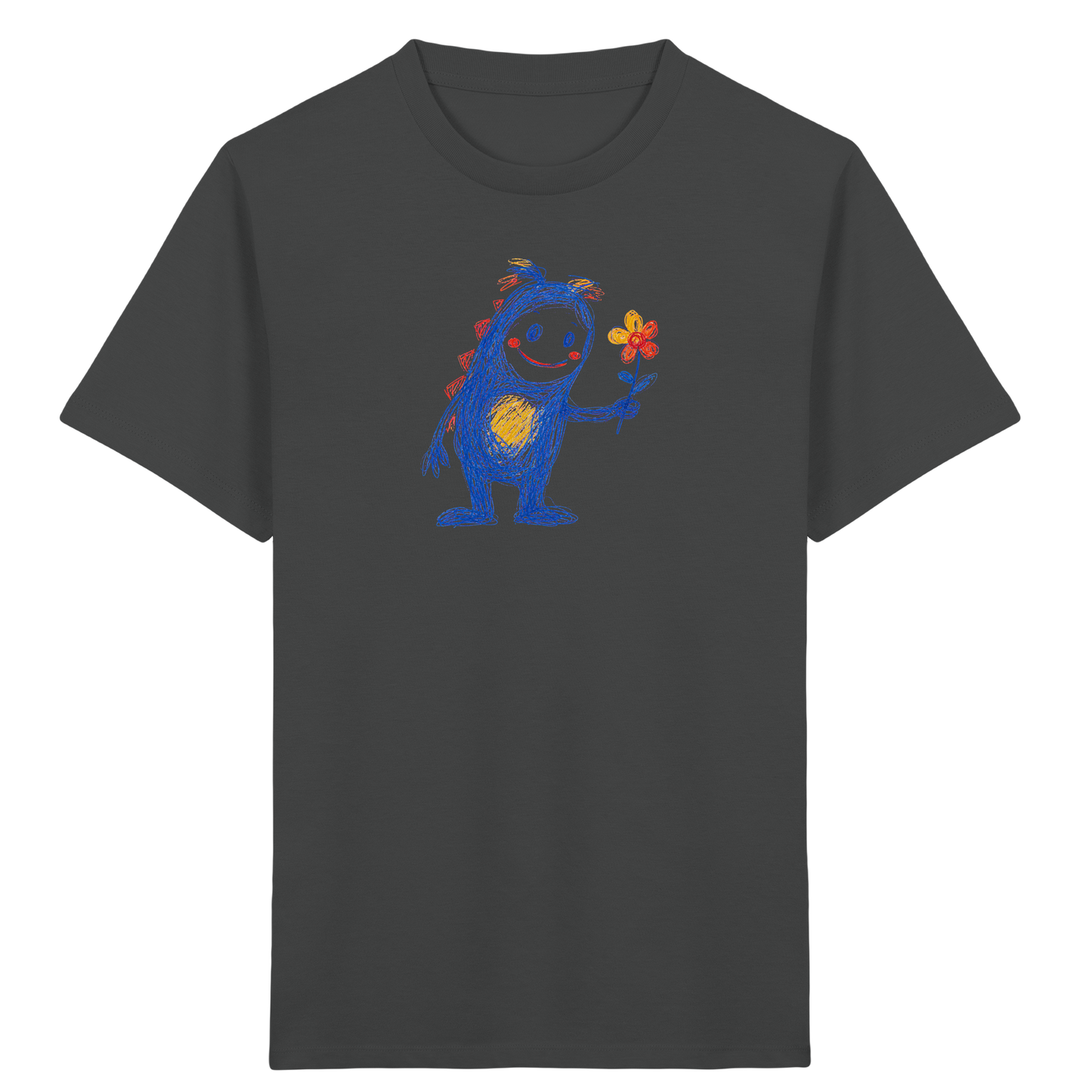 Blumenfreund Monster mit Blume - Kinder Bio T-Shirt