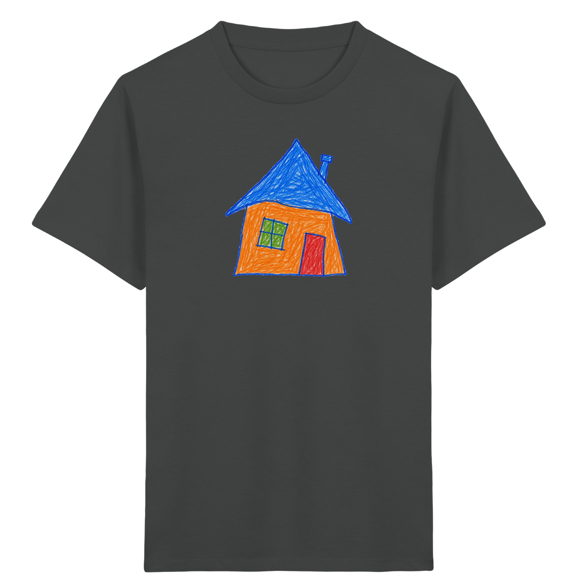 Oranges Haus mit Schornstein - Kinder Bio T-Shirt