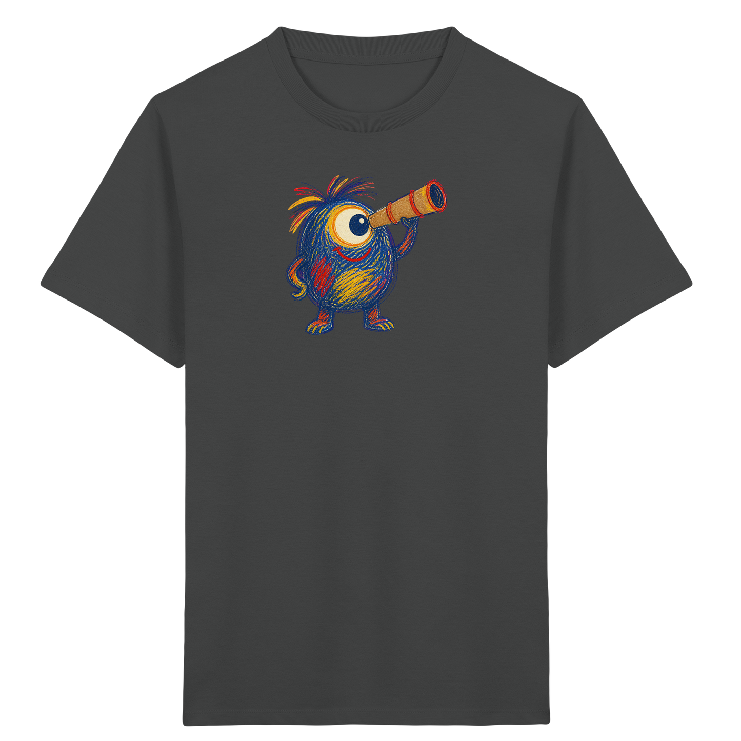 Mondgucker Monster mit Teleskop - Kinder Bio T-Shirt