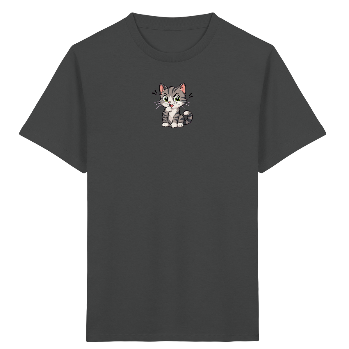 Cartoon Katze T-Shirt: Verspielter Blickfang! - Kinder Bio T-Shirt