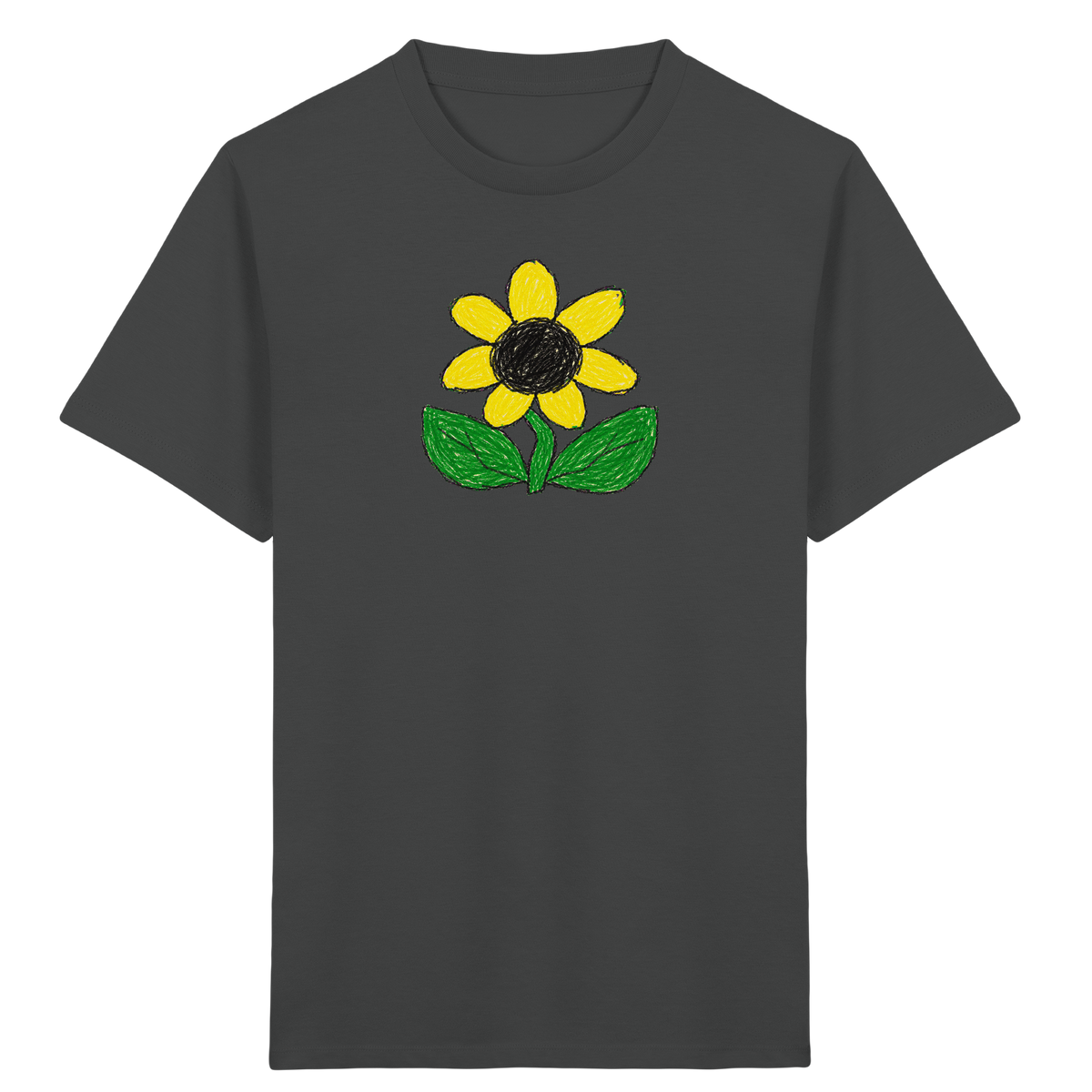 Kritzel Sonnenblume Kinder Shirt - Kinder Bio T-Shirt