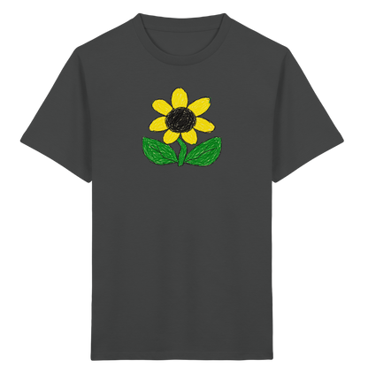 Kritzel Sonnenblume Kinder Shirt - Kinder Bio T-Shirt