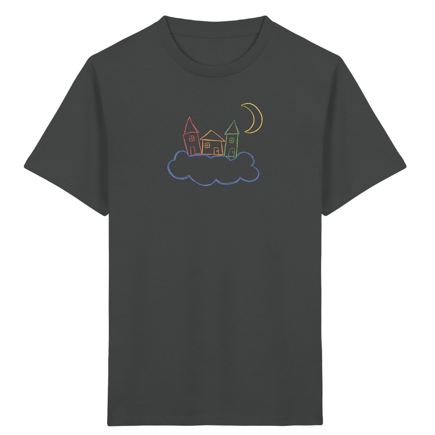 Verspieltes Kinder T-Shirt schwebende Häuser - Kinder Bio T-Shirt