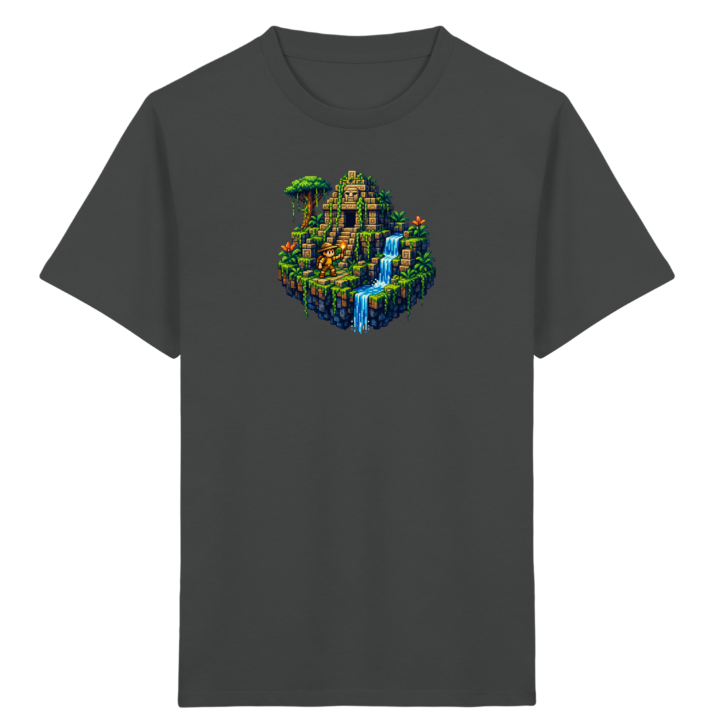 Pixel Dschungel Abenteuer Kinder T-Shirt - Kinder Bio T-Shirt