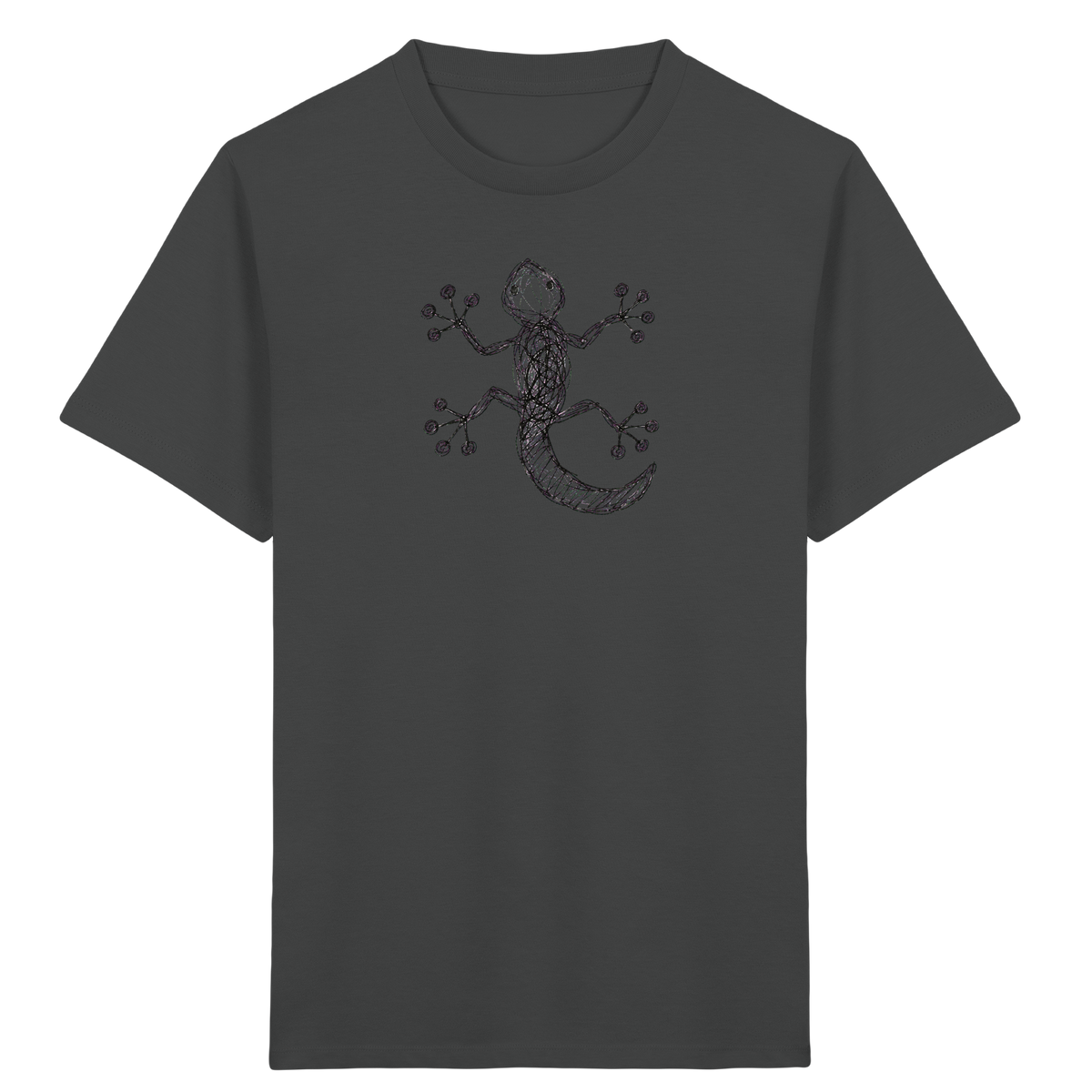 Gecko von oben gezeichnet - Kinder Bio T-Shirt