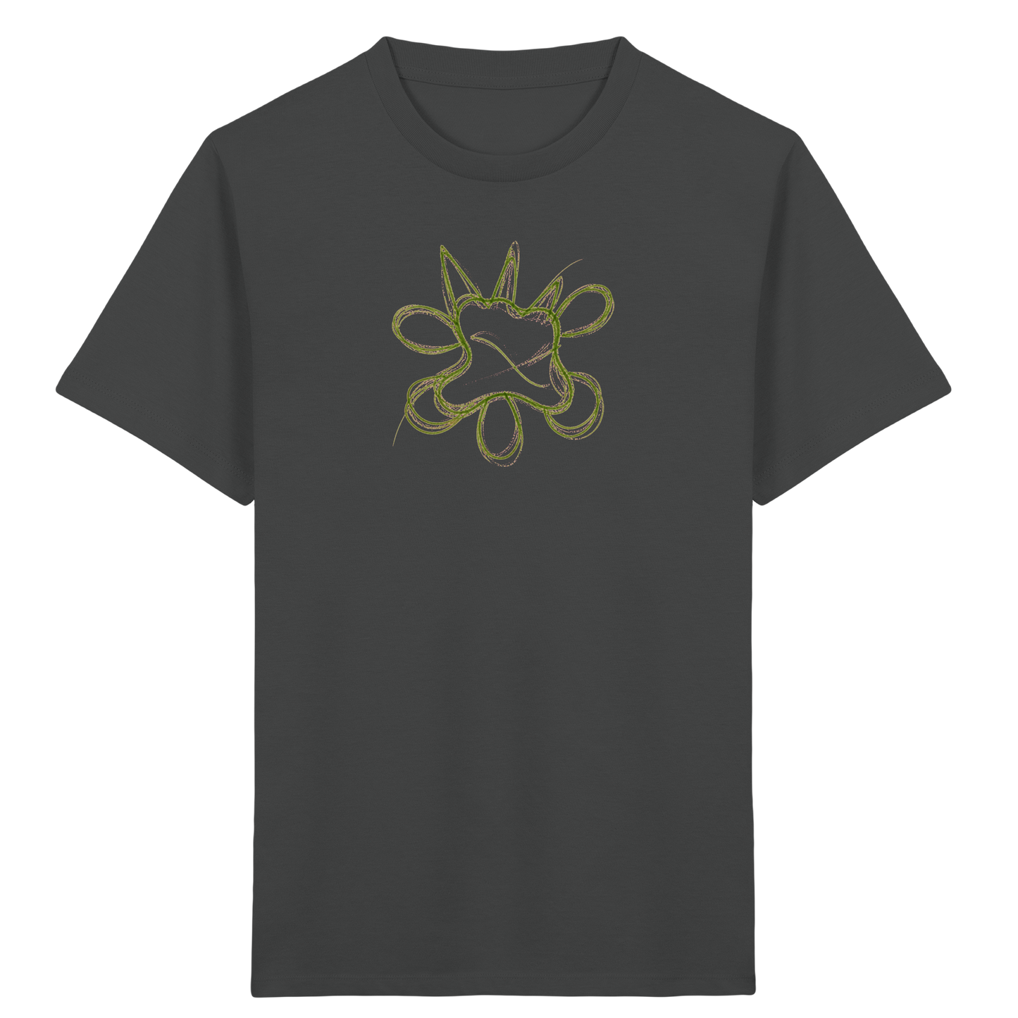 Grasgrünes Linienmonster für Kinder - Kinder Bio T-Shirt