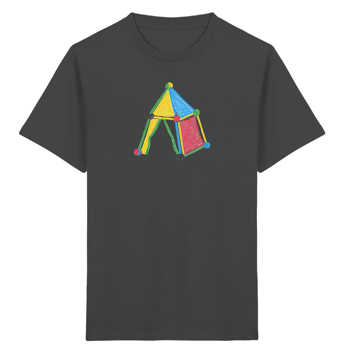 Buntes Farbpunkt Zelt Motiv - Kinder Bio T-Shirt