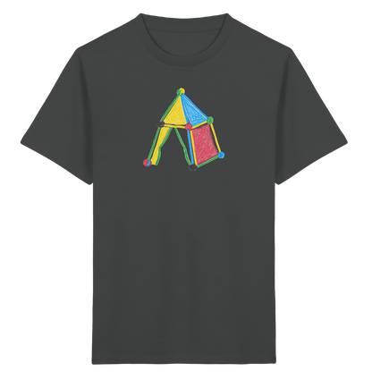 Buntes Farbpunkt Zelt Motiv - Kinder Bio T-Shirt