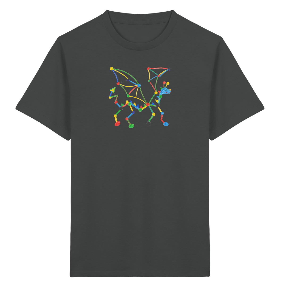 Bunter Farbpunkt Drache - Kinder Bio T-Shirt