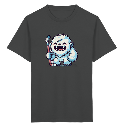 Yeti mit Eishockeyschläger Kinder T-Shirt