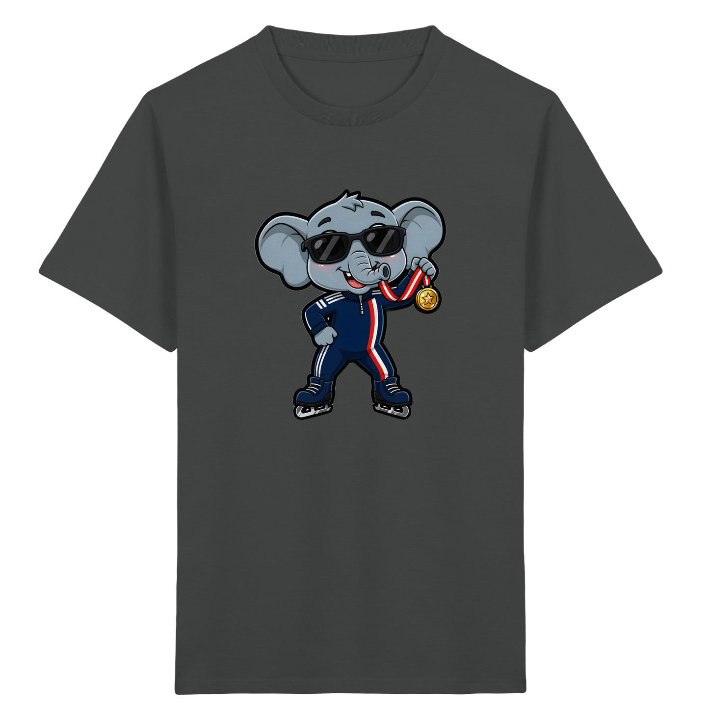 Eislaufender Elefant: Cooles T-Shirt für Kinder - Kinder Bio T-Shirt