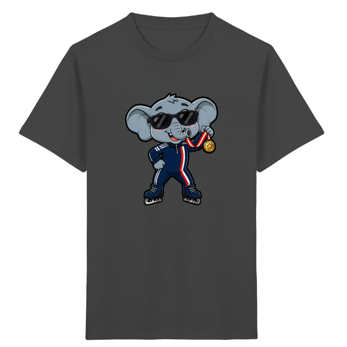 Eislaufender Elefant: Cooles T-Shirt für Kinder - Kinder Bio T-Shirt