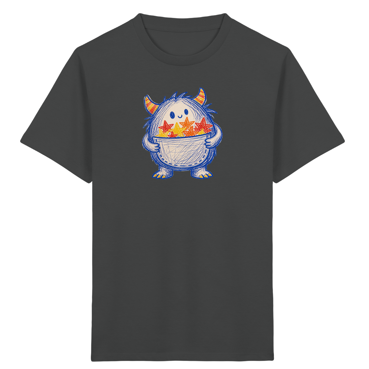 Kleines Monster mit Sternentasche - Kinder Bio T-Shirt