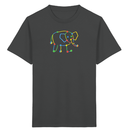 Farbpunkt Elefant Kinderzeichnung - Kinder Bio T-Shirt