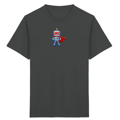 Pixel-Roboter Superhelden-Shirt: Freundliches Design - Kinder Bio T-Shirt