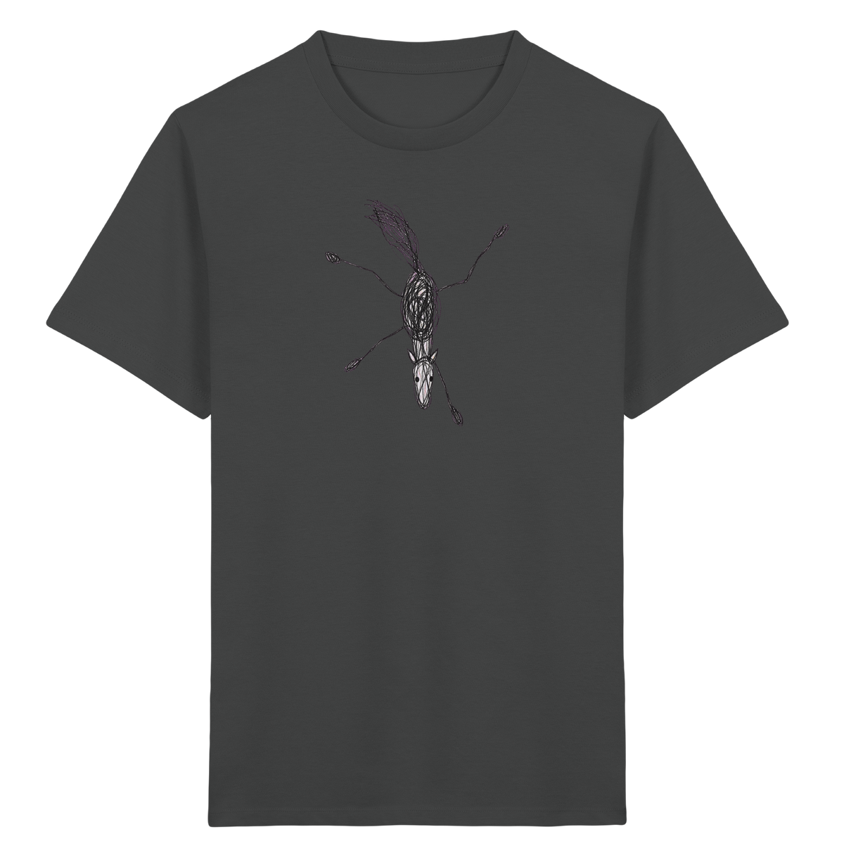 Pferd von oben gezeichnet - Kinder Bio T-Shirt