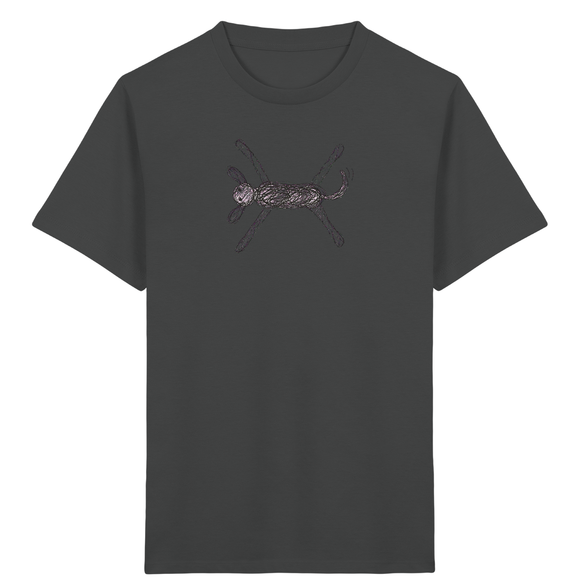 Hund von oben gezeichnet - Kinder Bio T-Shirt