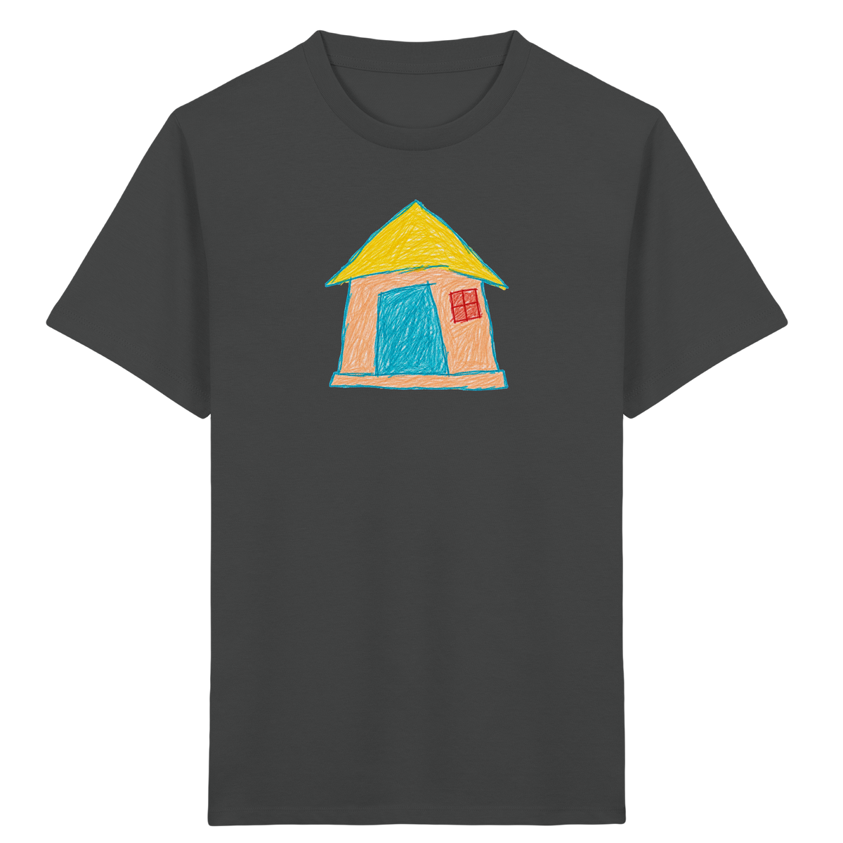 Pfirsichfarbenes Türhaus für Kinder - Kinder Bio T-Shirt