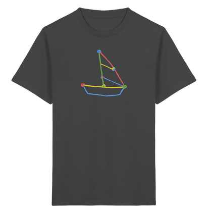 Buntes Farbpunkt Segelboot - Kinder Bio T-Shirt