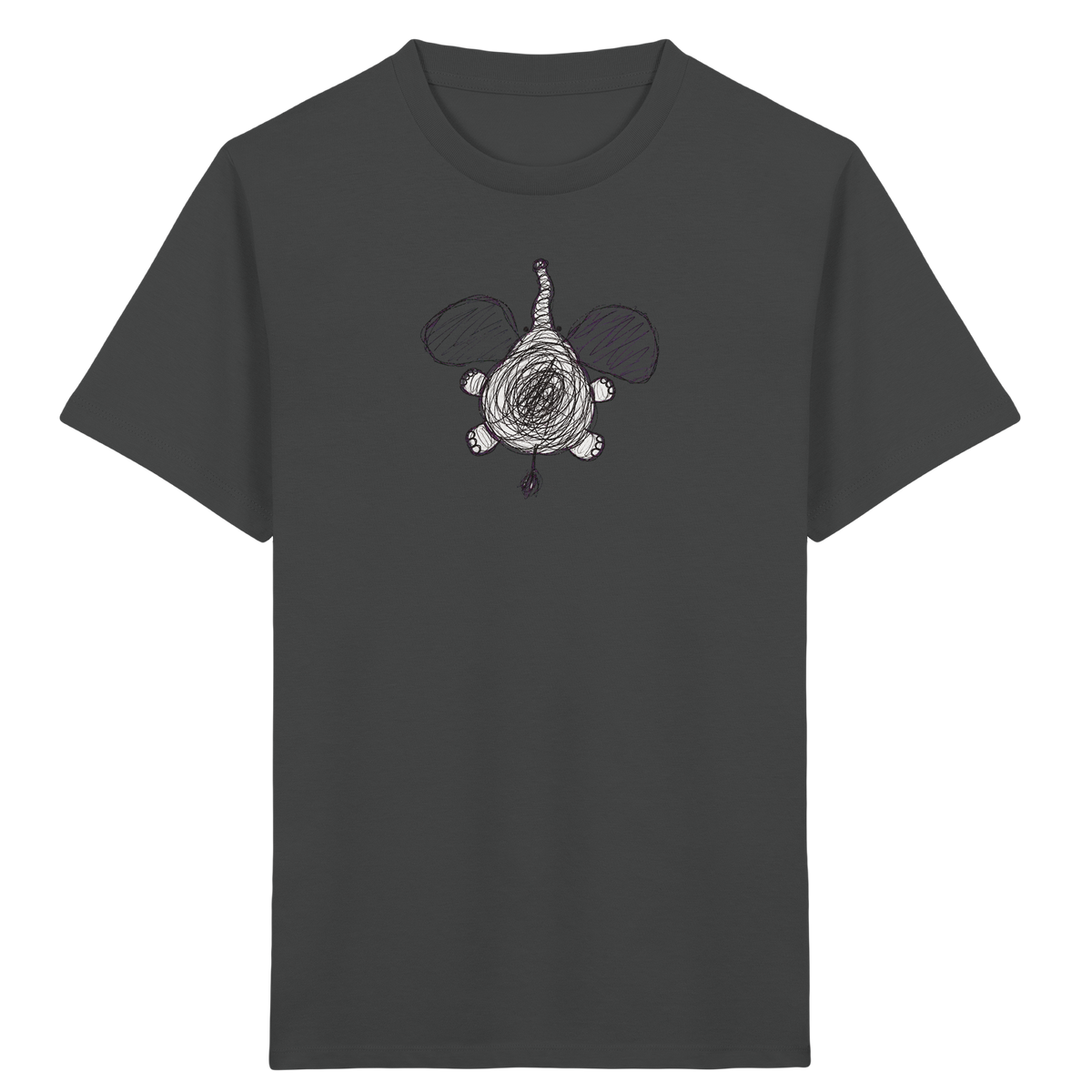 Elefant von oben gezeichnet - Kinder Bio T-Shirt