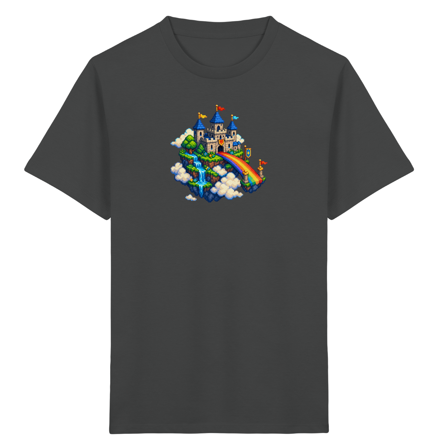 Magische Märchenburg im Pixel Art Design - Kinder Bio T-Shirt