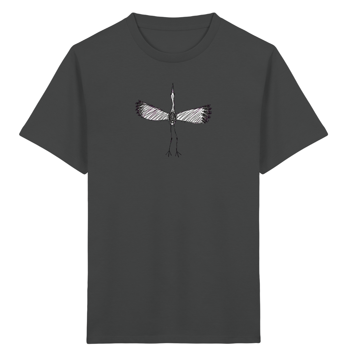 Storch von oben gezeichnet - Kinder Bio T-Shirt