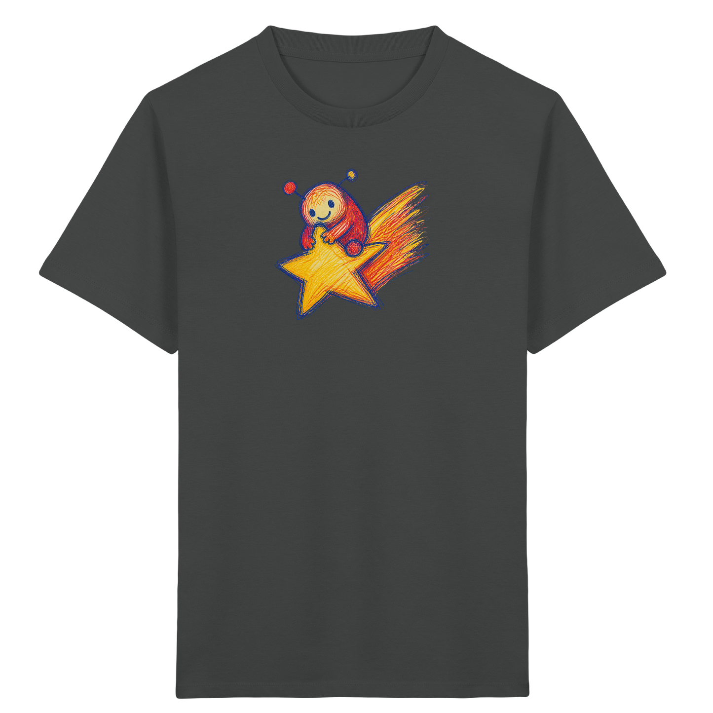 Kleines Monster auf Sternschnuppe - Kinder Bio T-Shirt
