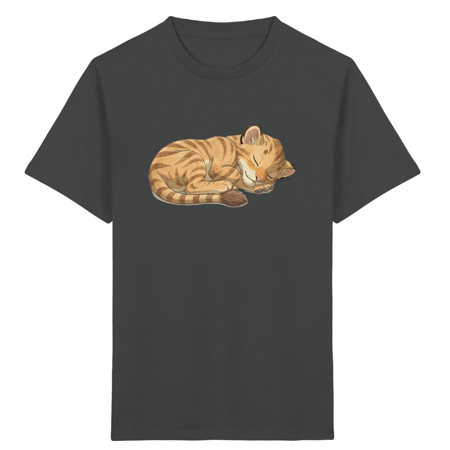 Schlafende Katze: Kuscheliges T-Shirt für Kinder - Kinder Bio T-Shirt