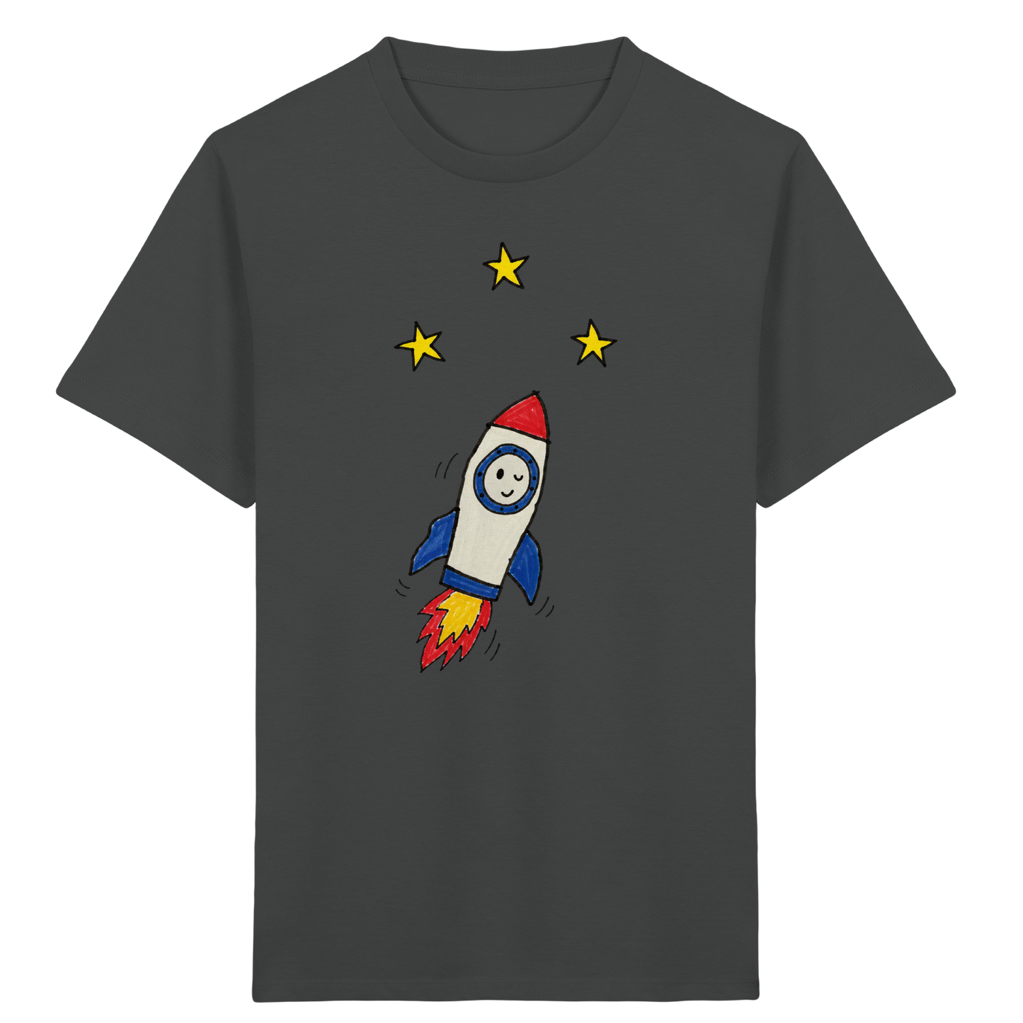 Fröhliches Raketen T-Shirt für Abenteurer - Kinder Bio T-Shirt