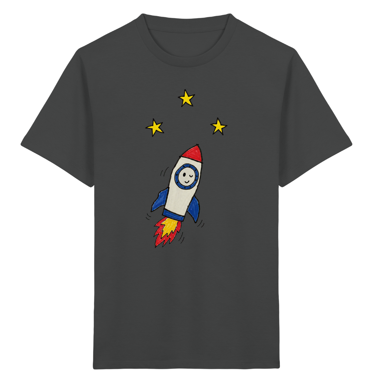 Fröhliches Raketen T-Shirt für Abenteurer - Kinder Bio T-Shirt